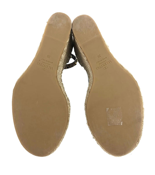 Double Rockstud Wedge Sandal | Size US 8.5 - IT 39