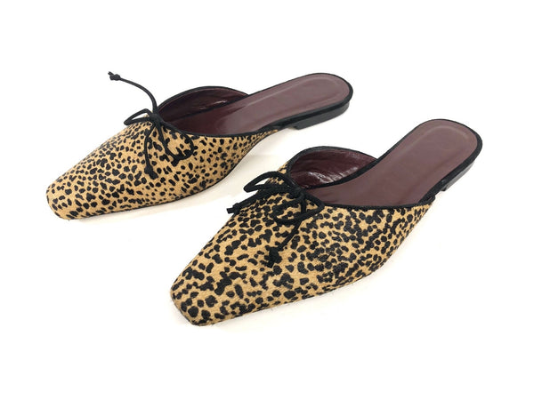 Gina Cheetah Print Hide Flat Mules | Size 38