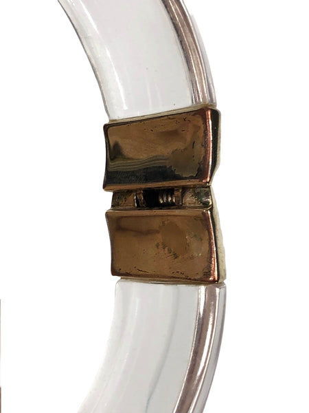 Lucite Dome Hinge Bracelet Clear