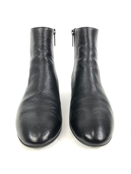 Black leather ankle boot "Ulyssa" with hidden wedge