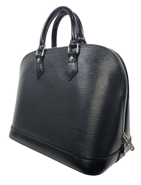 Alma PM Black Epi Leather Top Handle Bag