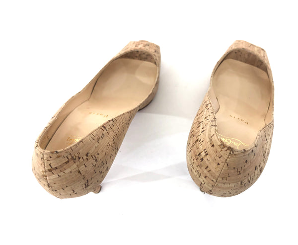 Cork Peep Toe Pumps | Size US 8 - IT 38.5