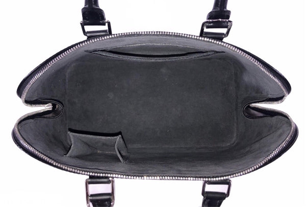 Alma PM Black Epi Leather Top Handle Bag
