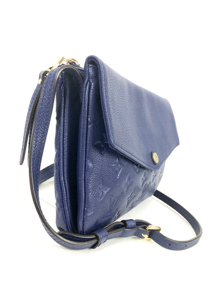 Navy Monogram Empreinte Leather Twice Bag