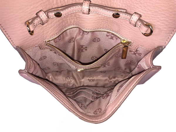 Pink Pebble Leather Convertible Clutch - Shoulder Bag - Crossbody