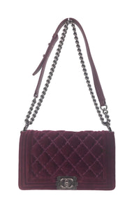 Double Stitched Velvet Boy Bag Medium