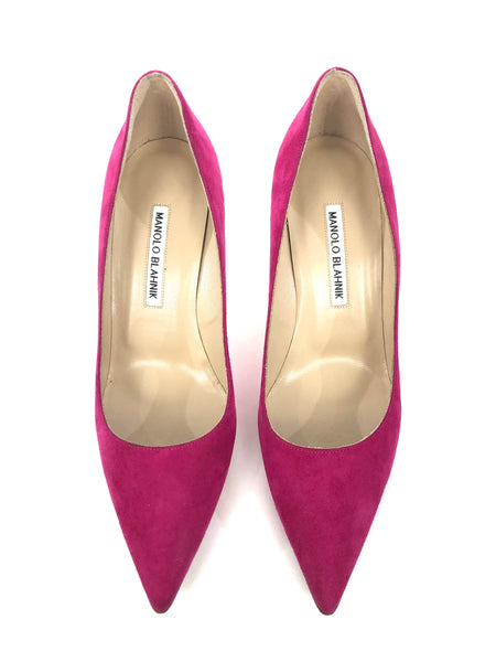 BB Pink Suede Pointed Toe Pump | Size US 38 - IT 38.5