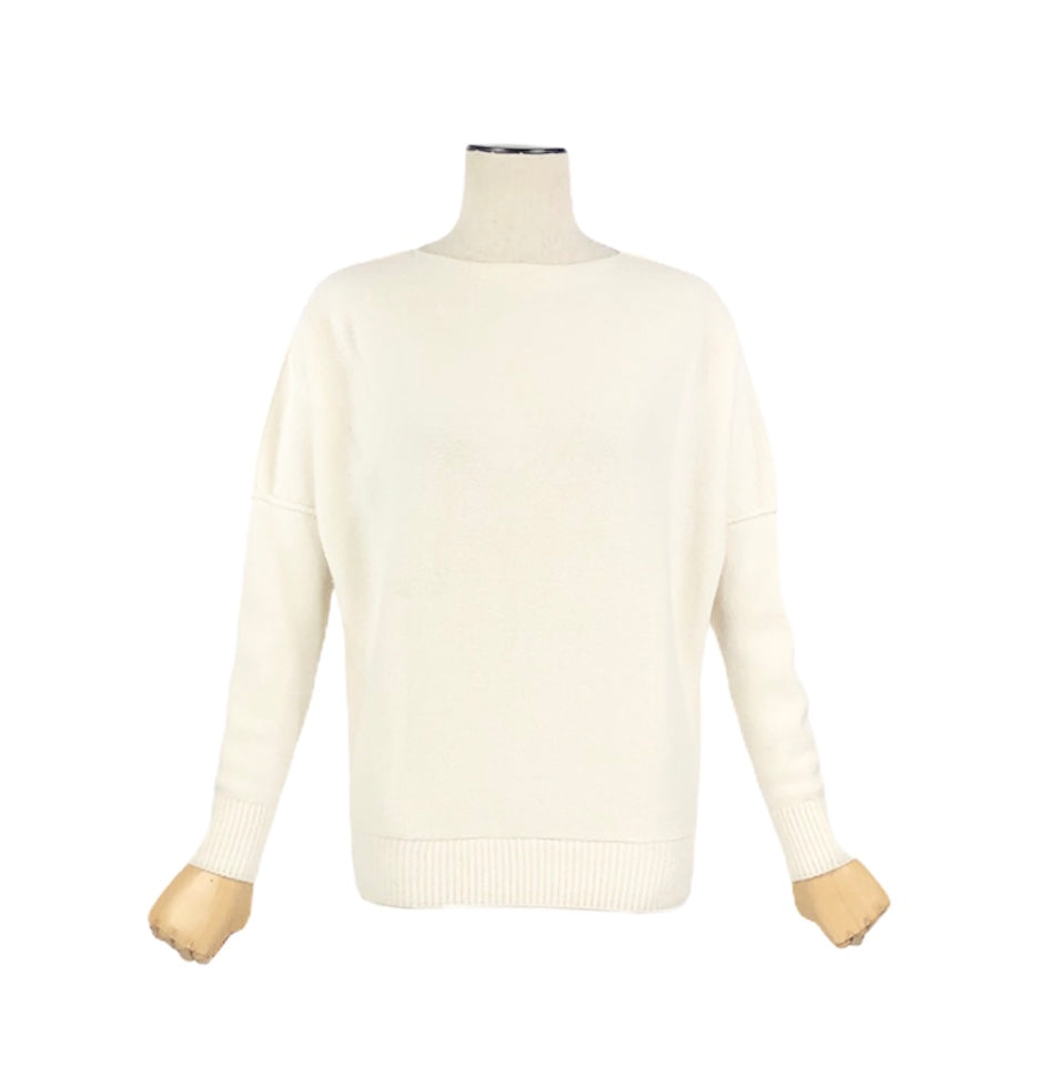 Winter White Cashmere Sweater | Size XS