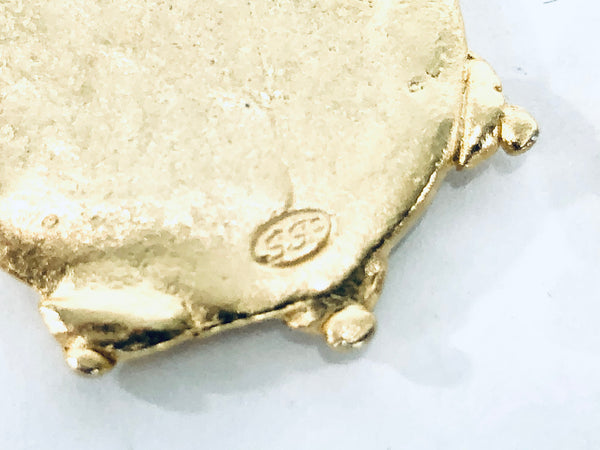 Mixed Metal Bee Coin Earrings