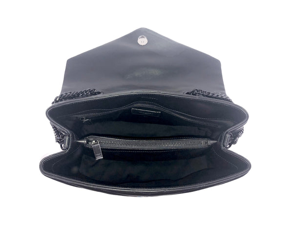 Medium Loulou Matelassé Leather Convertible Shoulder Bag with Black Hardware