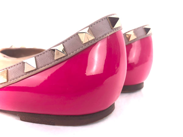 Rockstud Patent Flat | Size US 7.5 - IT 38.5