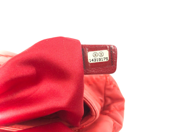 Coral Red Quilted Lambskin Leather Ultimate Stitch Flap Bag