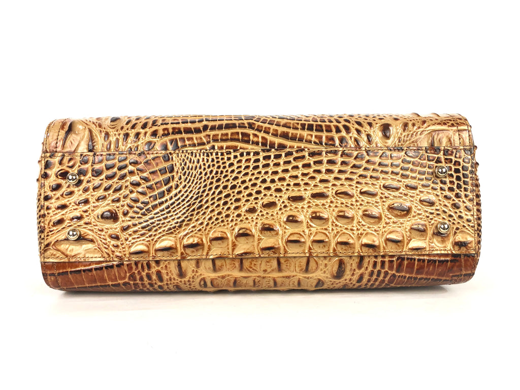 Melbourne Collection Small Finley Faux Croc Leather Satchel Bag