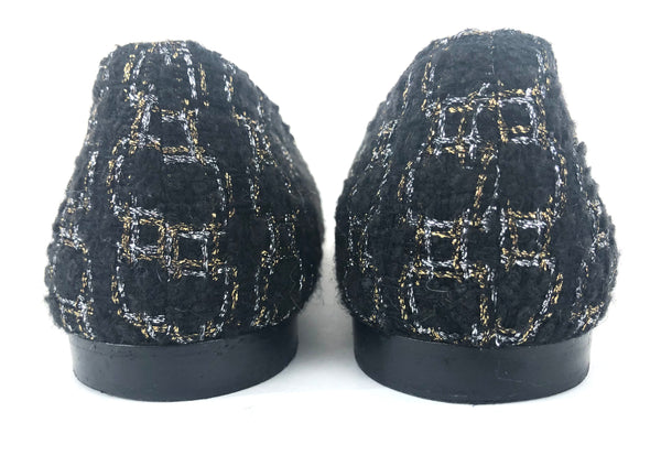 Black and Metallic Tweed with Black Stingray Toe Box | Size US 7.5 - EU 38.5