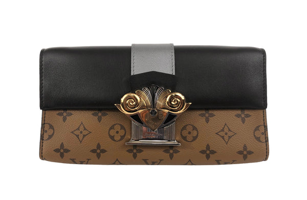 Calfskin Reverse Monogram Column Clutch
