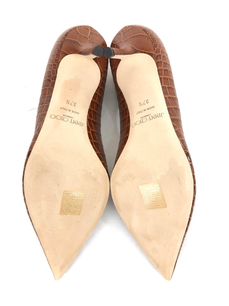 Love 65 Croc Embossed Leather Pumps | Size US 7.5 - IT 37.5