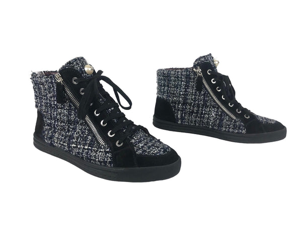 Tweed High Top Sneakers Interlock CC on Pearl | Size US 9 - IT 39.5