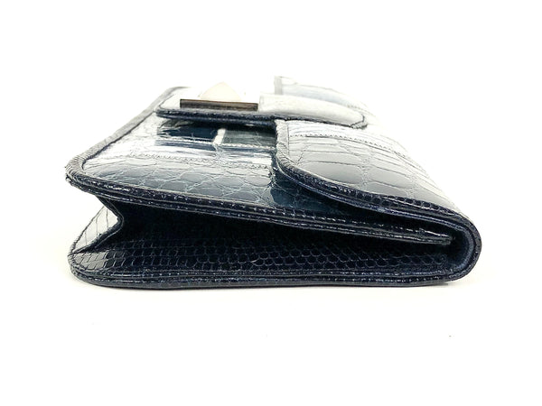 Blue Exotic Skin Patchwork "Dea" Clutch