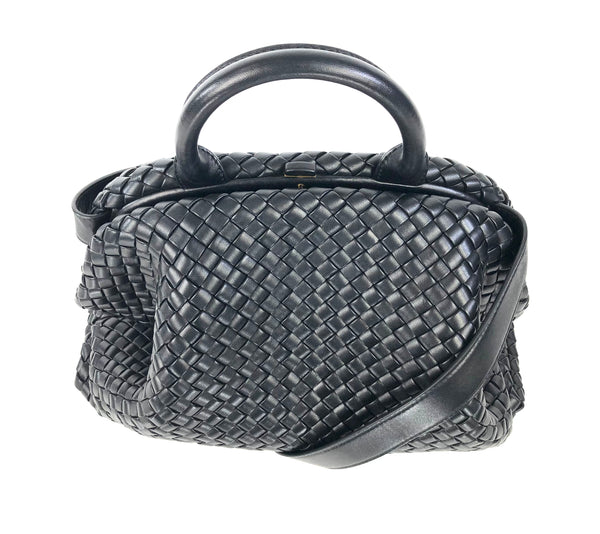 Médium Intrecciato Leather Handle Bag with Detachable Strap
