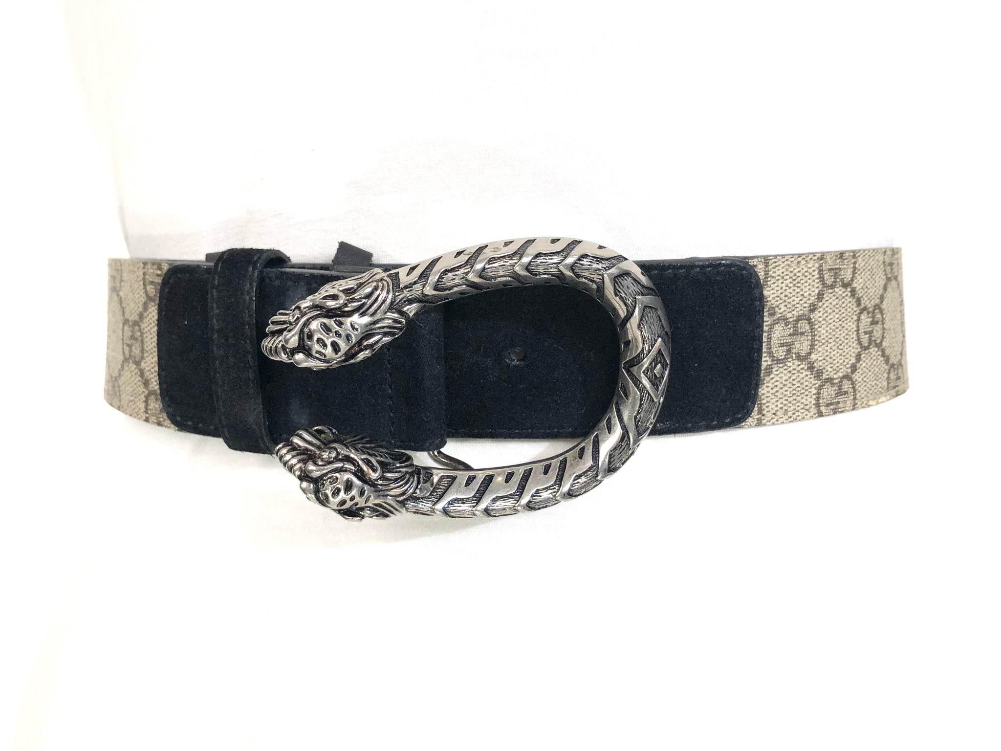 GG Supreme Monogram Suede Dionysus 40mm Belt | Size US 38 - IT 95