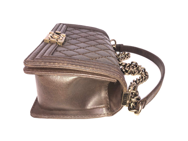 Quilted Deerskin Leather Boy Bag Medium