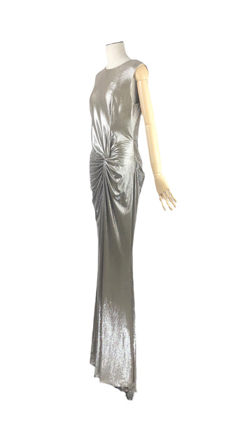 Draped Metallic Gown | Size 6