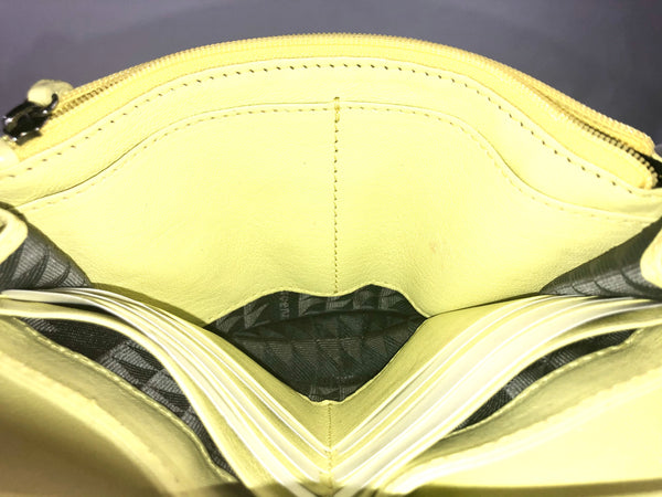Citron Leather Chain Crossbody Wallet