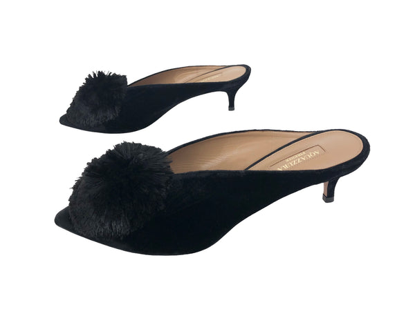 Powder Puff Velvet Mules | Size US 8 - IT 39.5