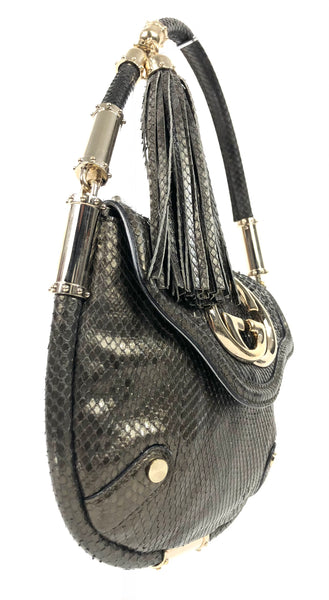 Brit Tassel Small Python Flap Bag