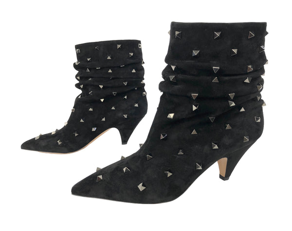 Rockstud Accents Suede Ankle Boots | Size US 9 - IT 40
