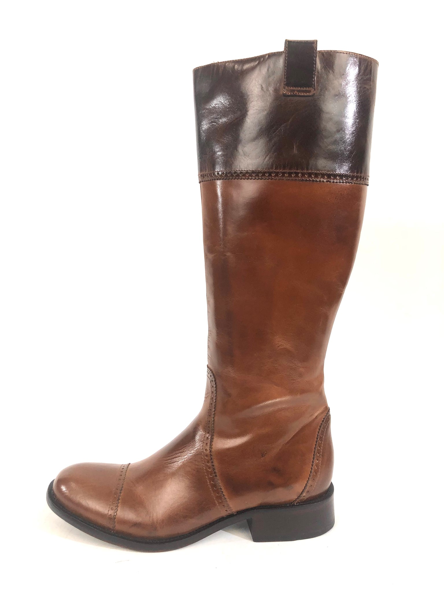 Tan and Mahogany Collard English Style Riding Boots | Size 8B