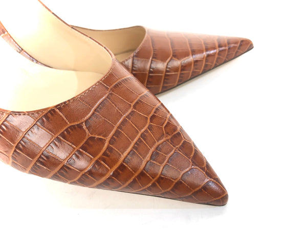 Love 65 Croc Embossed Leather Pumps | Size US 7.5 - IT 37.5