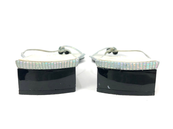 Vintage Iridescent Thong Sandals | Size 7.5