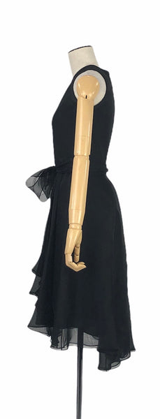 Black Silk Sleeveless Dress | Size 2