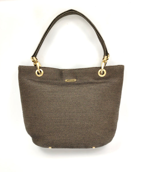 Black and Gold Woven Squishee Tote Bag