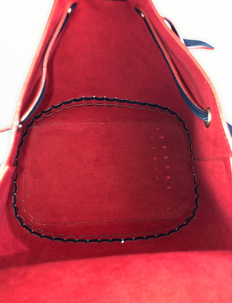 Braided Marine Rouge Bucket Bag