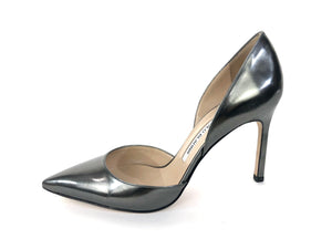 Metallic Gunmetal D'Orsay Stiletto Heel Pumps | Size US 7.5 - IT 38