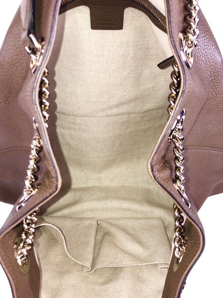 Brown Leather Soho Medium Chain Tote