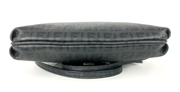 Grey and Black Zucchino Coated Canvas Crossbody Bag