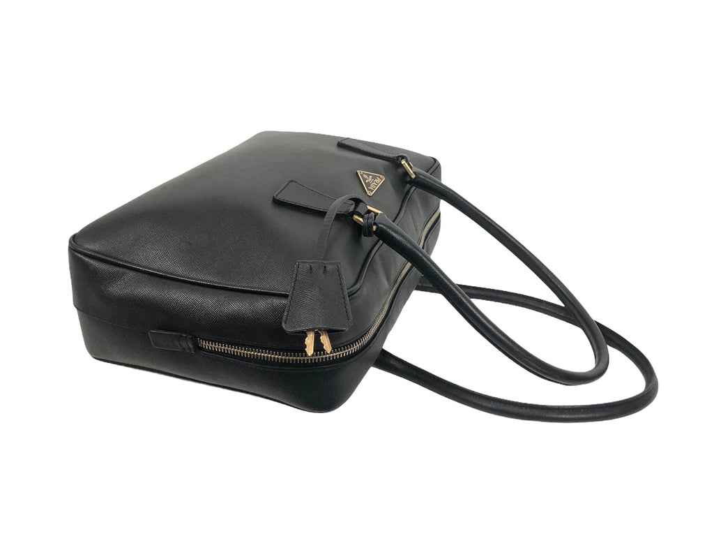 Prada Black Saffiano Leather Bauletto Bowler Bag BL852F - Yoogi's Closet