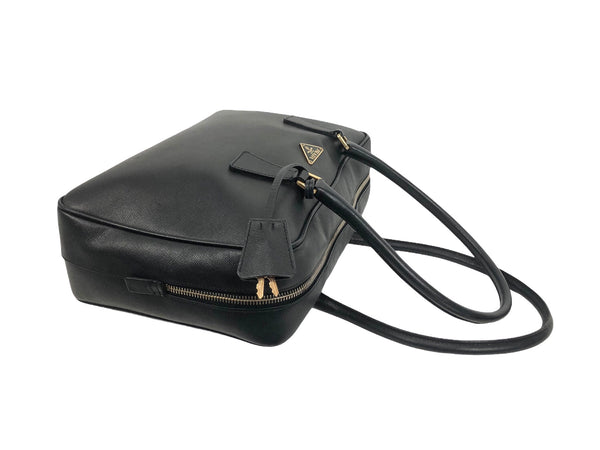 Black Saffiano Leather Bauletto Shoulder Bag