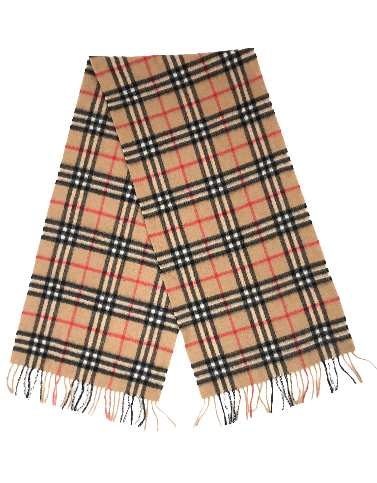 House Check Cashmere Fringe Scarf