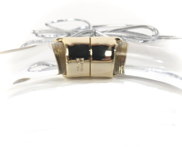 Future Antiquity 10k Yellow Gold Plated & Lucite Hinge Bracelet In Clear