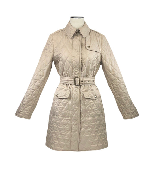 Diamond Quilted Knee Length Trench Coat | Size S