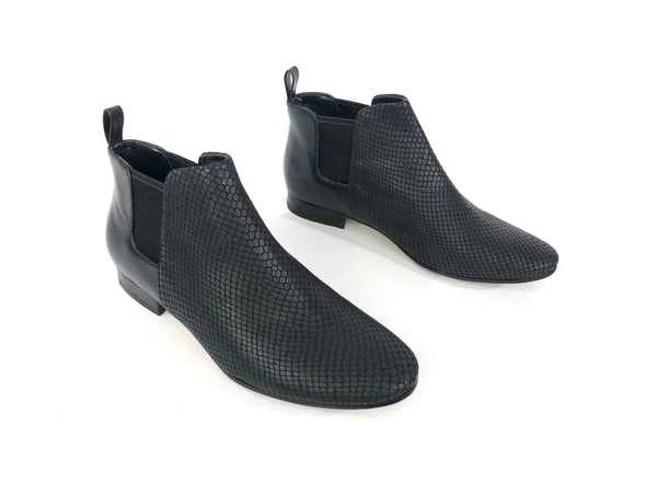 Grand OS Amherst Black Snake Embossed Leather Booties | Size 7 B