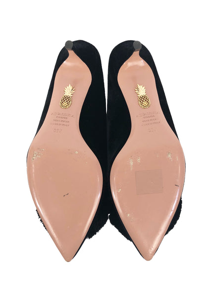 Powder Puff Velvet Mules | Size US 8 - IT 39.5