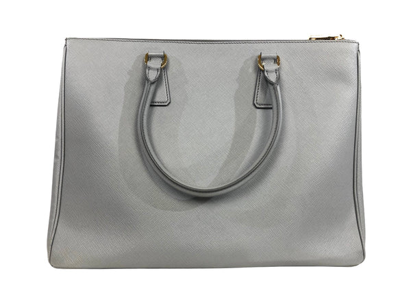 Galleria Grey Saffiano Leather Convertible Bag/Tote | Size Extra Large