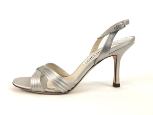 Pleated Satin Slingback Heel | Size 37.5