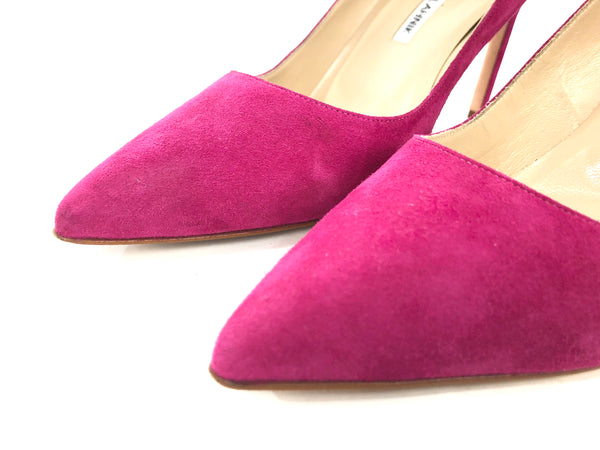 BB Pink Suede Pointed Toe Pump | Size US 38 - IT 38.5