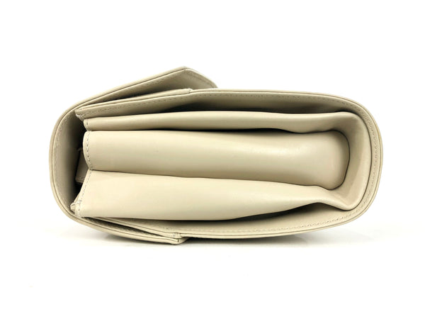 Circa 80s Vintage Beige Leather Convertible Handbag